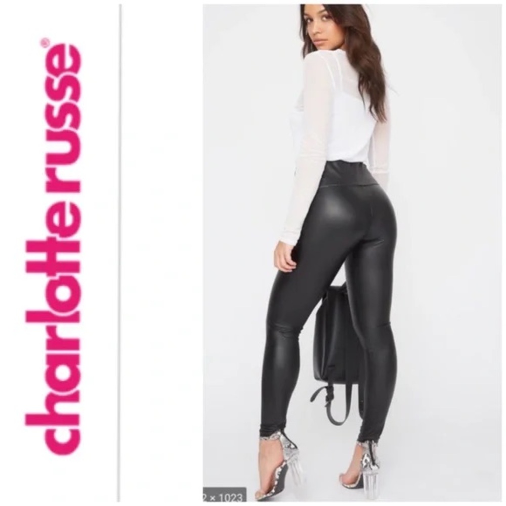 Charlotte Russe Black Faux Leather Pants